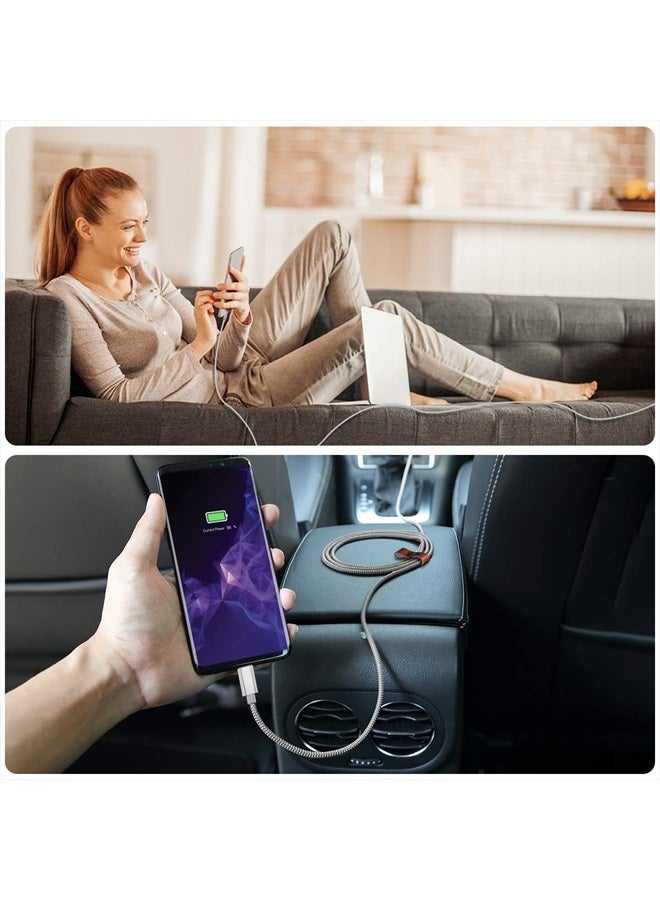 Basesailor كابل شاحن USB Type C بطول 6.6 قدم 2 حزمة، كابل شحن نايلون لهواتف سامسونج جالاكسي Z فليب فولد، نوت 20 10، S9 S10 S10E 10E S20 FE 21 S23 S21 S22 22 بلس ألترا، A51 A52 A53، جوجل بيكسل 7 6 5 XL برو - Image 3
