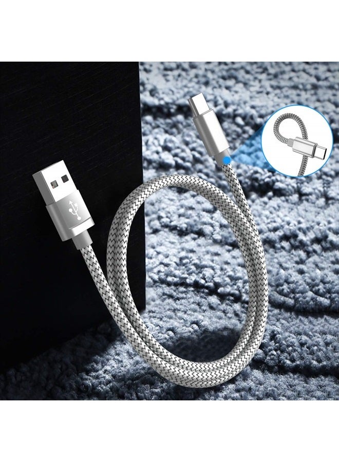 Basesailor كابل شاحن USB Type C بطول 6.6 قدم 2 حزمة، كابل شحن نايلون لهواتف سامسونج جالاكسي Z فليب فولد، نوت 20 10، S9 S10 S10E 10E S20 FE 21 S23 S21 S22 22 بلس ألترا، A51 A52 A53، جوجل بيكسل 7 6 5 XL برو - Image 5