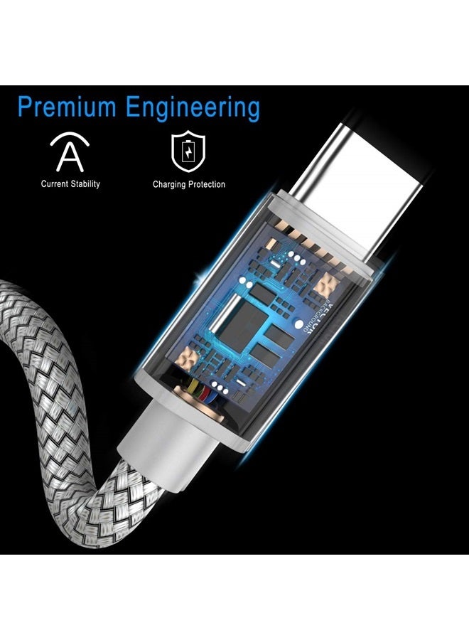 Basesailor كابل شاحن USB Type C بطول 6.6 قدم 2 حزمة، كابل شحن نايلون لهواتف سامسونج جالاكسي Z فليب فولد، نوت 20 10، S9 S10 S10E 10E S20 FE 21 S23 S21 S22 22 بلس ألترا، A51 A52 A53، جوجل بيكسل 7 6 5 XL برو - Image 4