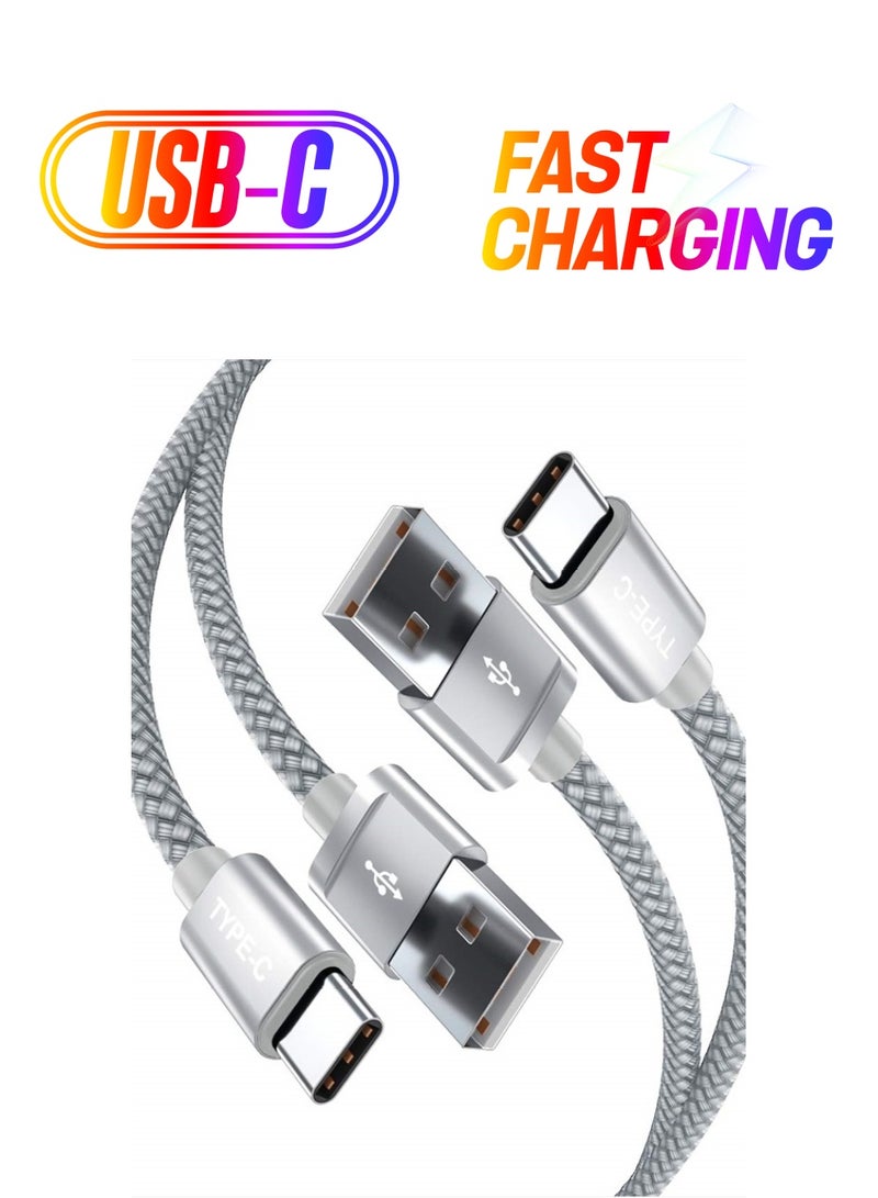Basesailor كابل شاحن USB Type C بطول 6.6 قدم 2 حزمة، كابل شحن نايلون لهواتف سامسونج جالاكسي Z فليب فولد، نوت 20 10، S9 S10 S10E 10E S20 FE 21 S23 S21 S22 22 بلس ألترا، A51 A52 A53، جوجل بيكسل 7 6 5 XL برو - Image 1