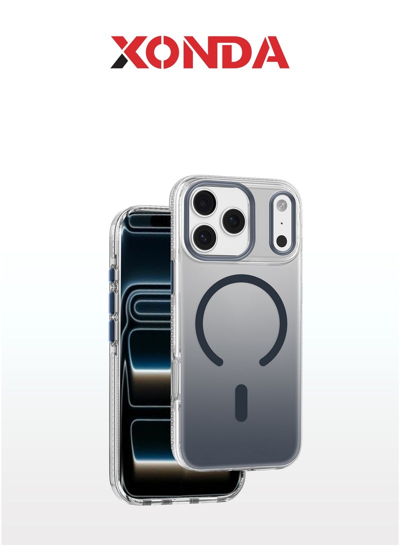 Xonda Crystal Edge iPhone 17 Pro Max MagSafe Case Blue - Durable metal buttons for high responsiveness, flexible TPU frame for enhanced protection, MagSafe compatible - Image 1