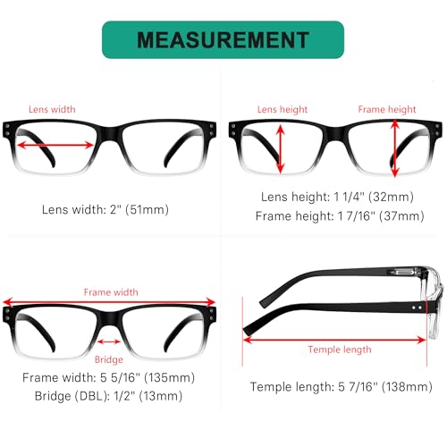 Eyekepper Vintage Reading Glasses for Men - 5 Pack Spring Hinges Classic Readers - Black-Clear Frame +2.00 - Image 5