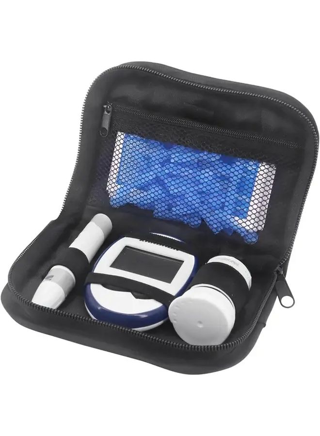 Black Portable Diabetes Travel Case Organizer Kit Blood Glucose Monitor Meter Storage Bag - Image 1
