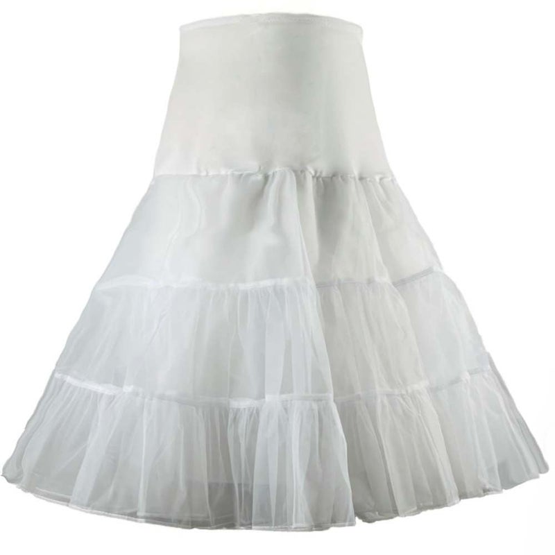 RULTA Women's 50s Vintage Petticoat 26" Crinoline Rockabilly Tutu Skirt Slip S-Lâ€¦ (US,Small,White) - Image 1