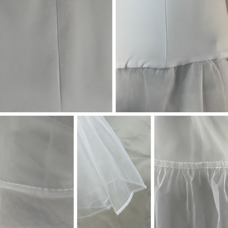 RULTA Women's 50s Vintage Petticoat 26" Crinoline Rockabilly Tutu Skirt Slip S-Lâ€¦ (US,Small,White) - Image 3