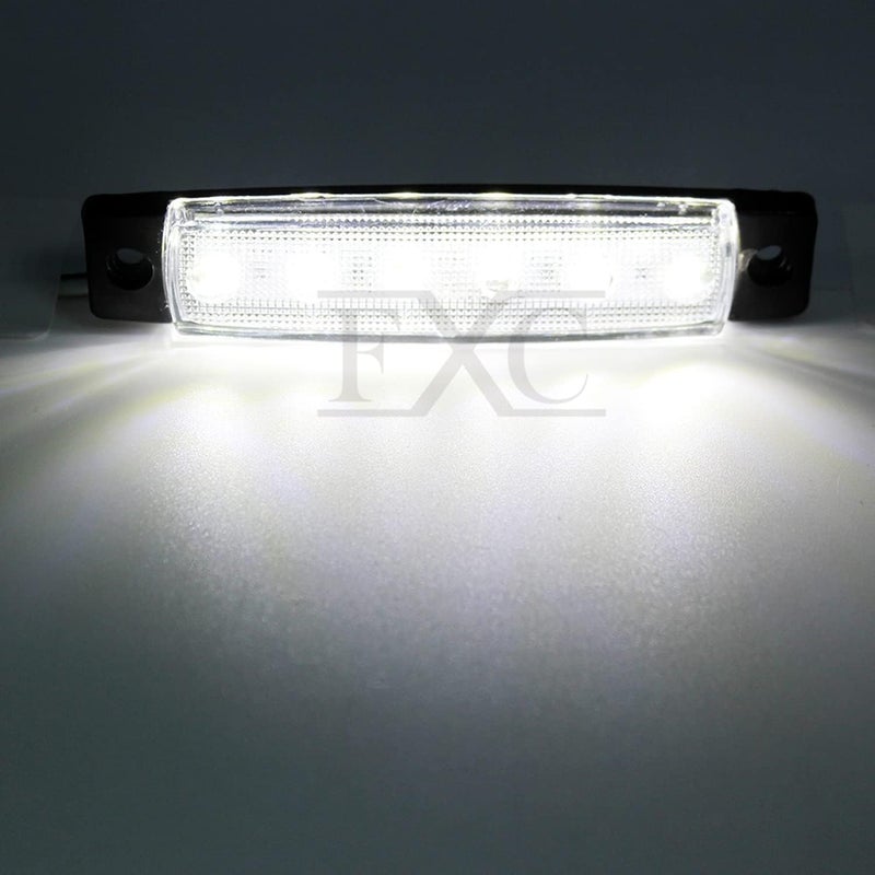 FXC 10pack 12V Smoked White LED Trailer Marker Lights 3.8" Side Marker Clearance Light Bar Front Rear Signal Indicator Light Strip Waterproof for Trailer Truck Van Pickup ATV UTV RV - Image 3