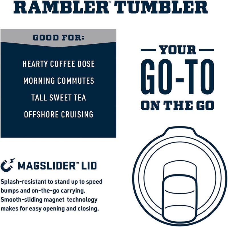 YETI Rambler 20 oz Tumbler, Stainless Steel, Vacuum Insulated with MagSlider Lid, Solar Flare - Image 2