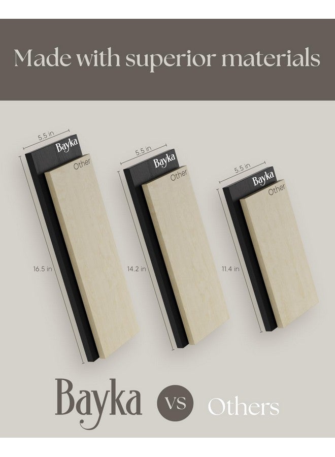 BAYKA Wall Shelves for Bedroom Decor, Floating Shelves for Wall Storage, Wall Mounted Rustic Wood Floating Shelf for Books,Small Wall Shelf for Bathroom,Kitchen,Living Room(Black and Gold，Set of 3 - Image 4