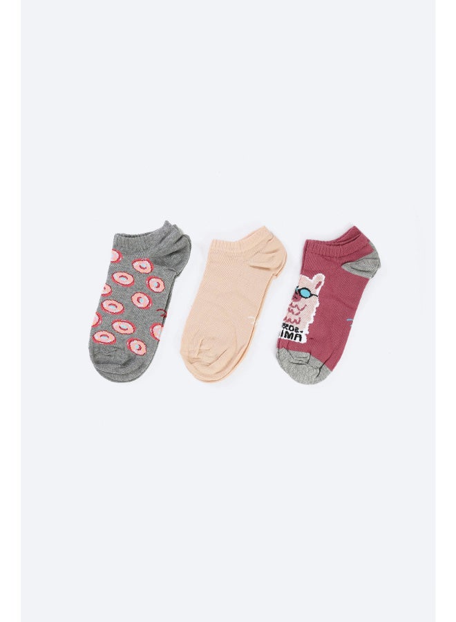 Carina Cotton Ankle Socks - 3 Pairs - Image 1