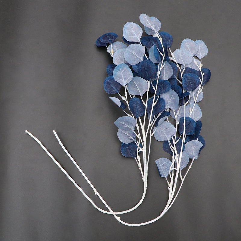 2pcs Imitation Plant Lifelike Eucalyptus Leaves Branch Flower Arrangement Photo Props Decor for Living Room Office Car ( ) - Image 5