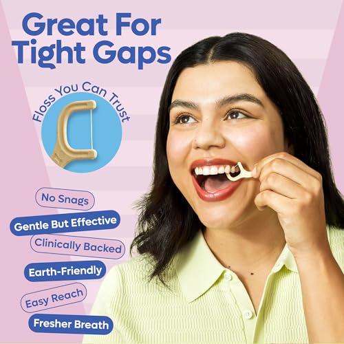 SmartLifeco Eco-Friendly Dental Floss Picks (200ct) - Flossers Made With Straw Wheat Blend, Strong Anti-Shred Thread For Tight Gaps, Tooth Pick Stick For Adults, Soft on Gum & Teeth, Vegan, Unflavored - Image 3