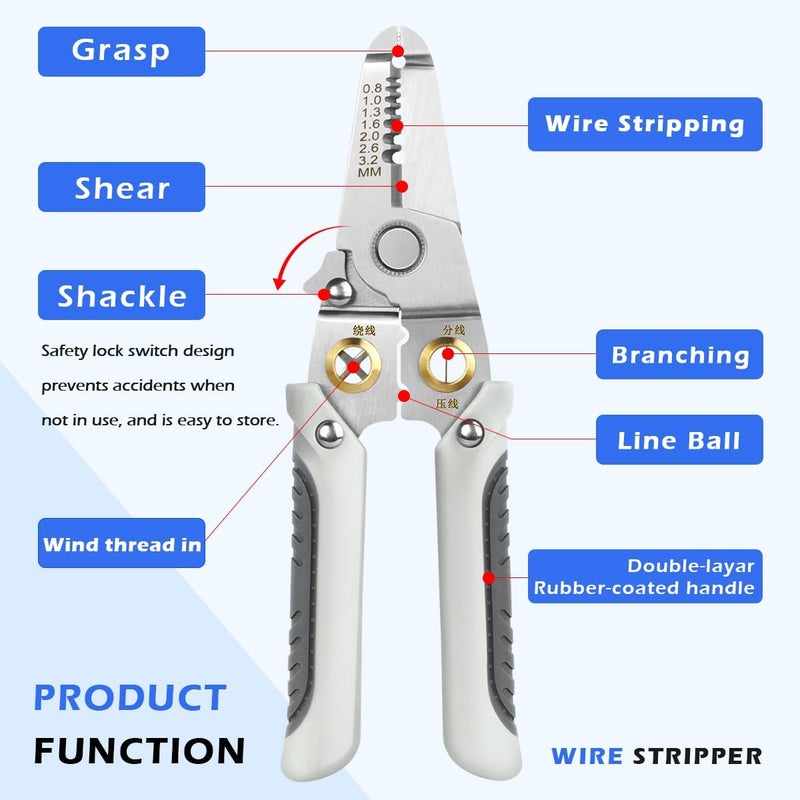 JMC JMC wire stripper Special Wire Stripper for Electrician Multifunction Wire Plier Tool Wire and Cable Stripping MultiFunction Hand ToolWire Looping Pliers  - Image 5