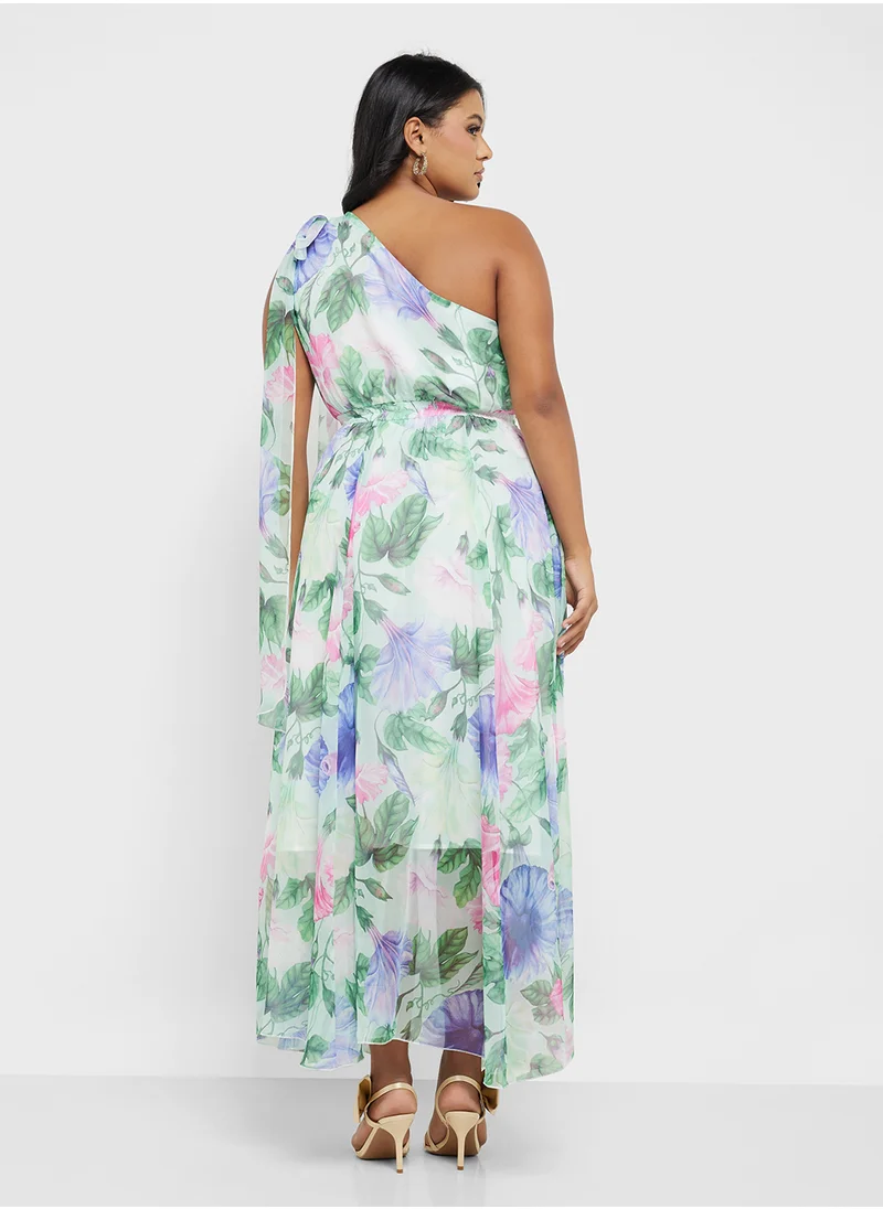 Ella Plus One Shoulder Floral Print Dress