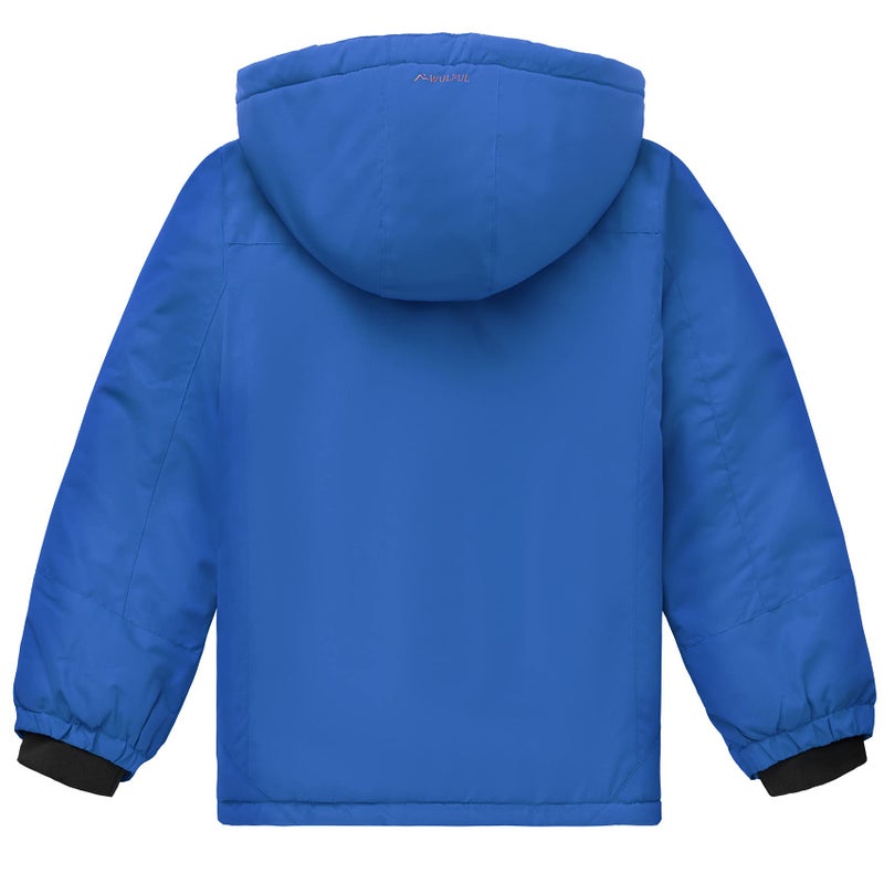 WULFUL Boy's Waterproof Ski Jacket Warm Fleece Hooded Winter Snow Coat - Image 2