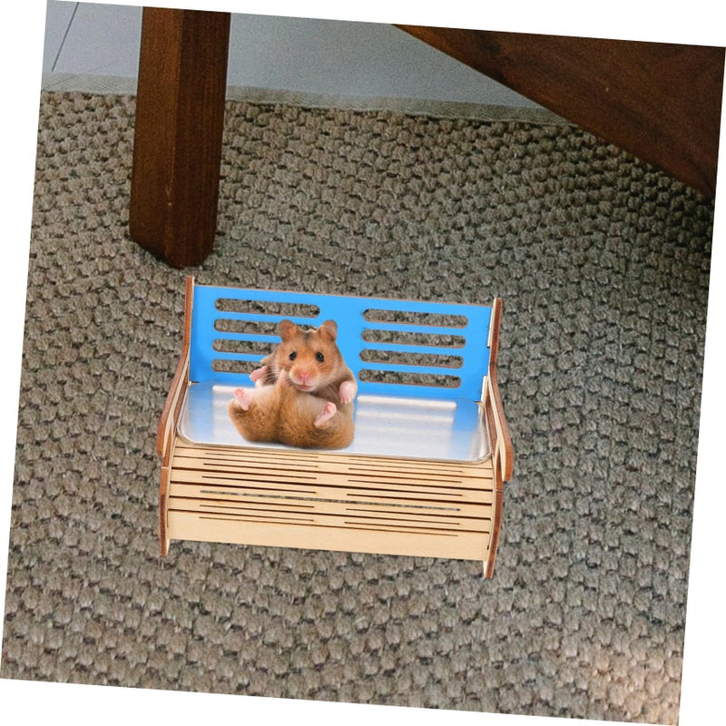 Natural Wood Hamster Hideout House with Tunnel for Small Pets Resting and Playing - Image 3