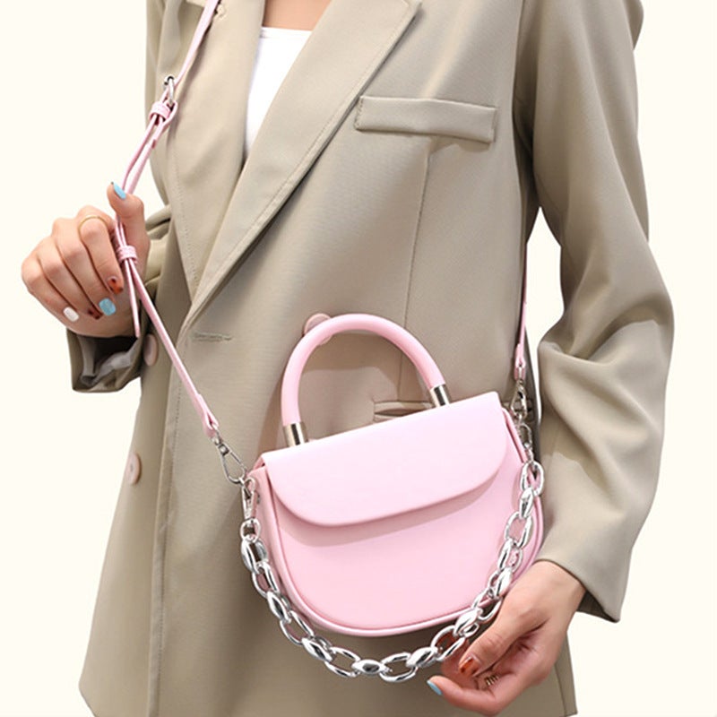 Summer Bag Women'S Pink Sweet Handbag Niche Saddle Bag Fashion Versatile Shoulder Crossbody Bag - Image 3