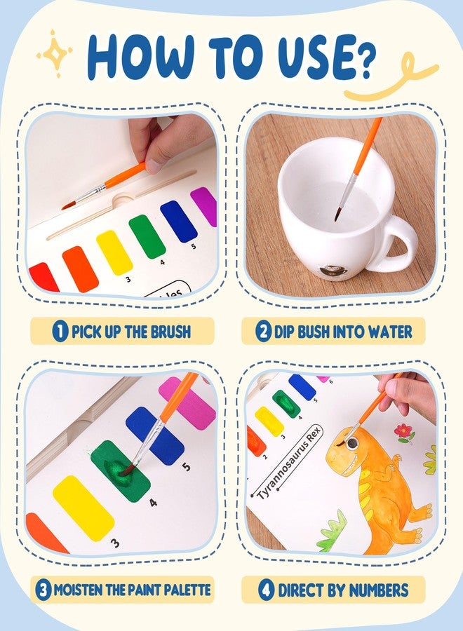 YPLUS Toddler Watercolor Coloring Book, Watercolor Painting Paper for Kids Ages 1-3, 2-4, Magic Book, Craft Gift for Drawing - Dinosaur - Image 4
