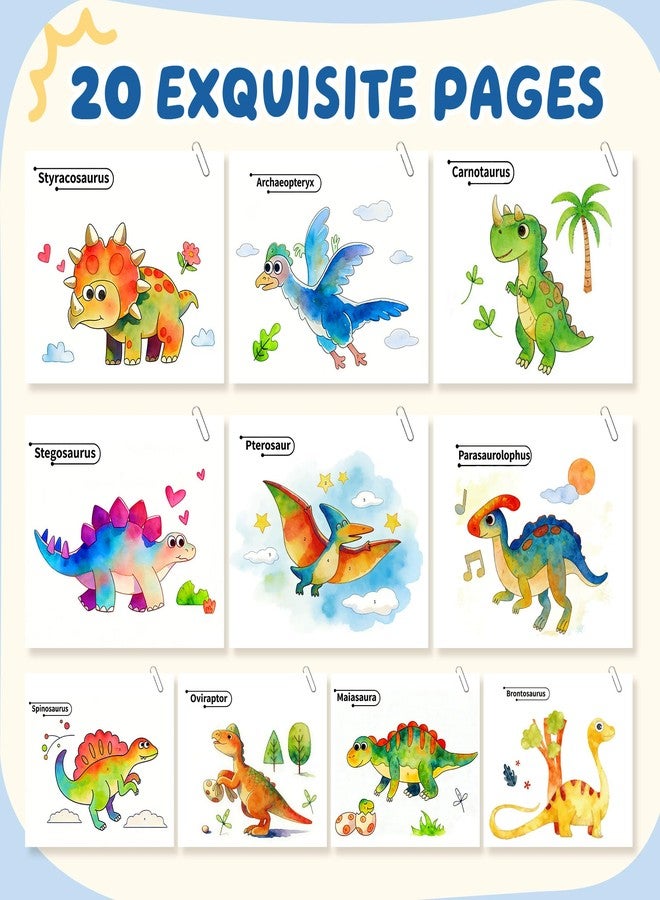 YPLUS Toddler Watercolor Coloring Book, Watercolor Painting Paper for Kids Ages 1-3, 2-4, Magic Book, Craft Gift for Drawing - Dinosaur - Image 5