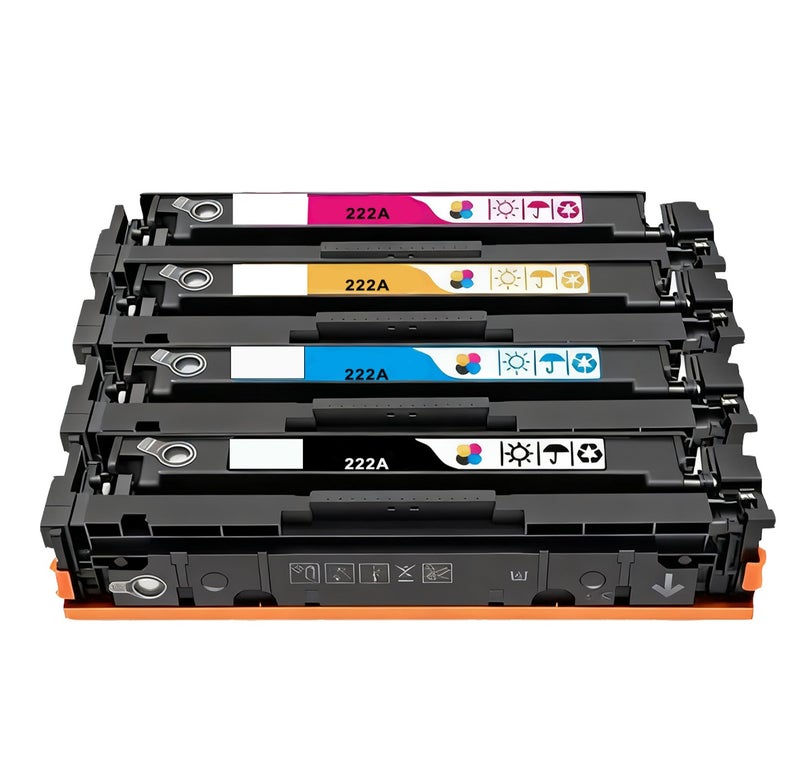 222A خرطوشة تونر (مع رقاقة) استبدال ل HP 222A W2220A W2221A W2222A W2223A ل Color LaserJet Pro MFP 3303fdw 3303sdw 3388sdw 3388fdw ل LaserJet Pro 3203 3288 طابعة 4 حزمة - Image 1