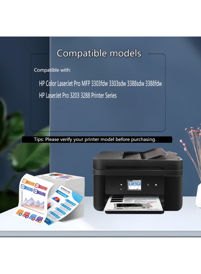 222A خرطوشة تونر (مع رقاقة) استبدال ل HP 222A W2220A W2221A W2222A W2223A ل Color LaserJet Pro MFP 3303fdw 3303sdw 3388sdw 3388fdw ل LaserJet Pro 3203 3288 طابعة 4 حزمة - Image 2