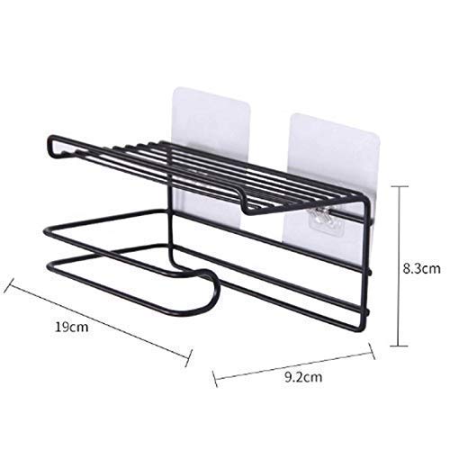 Vihax Toilet Tissue Paper Holder and MultiPurpose Shelf Wall Mount Storage Organizer for Bathroom Holds 1 Rolls Durable Metal Wire Design - Image 2
