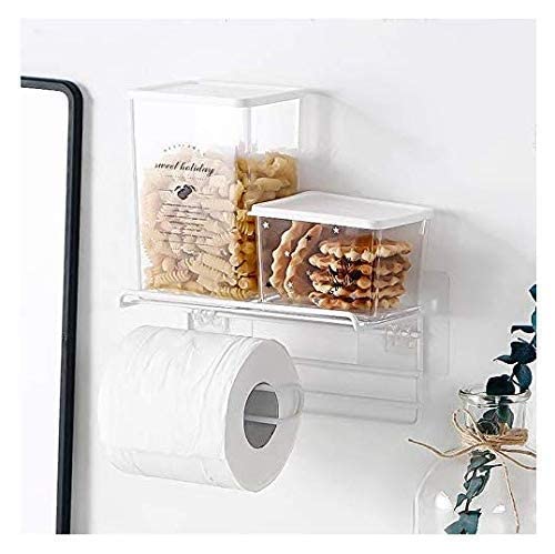 Vihax Toilet Tissue Paper Holder and MultiPurpose Shelf Wall Mount Storage Organizer for Bathroom Holds 1 Rolls Durable Metal Wire Design - Image 3