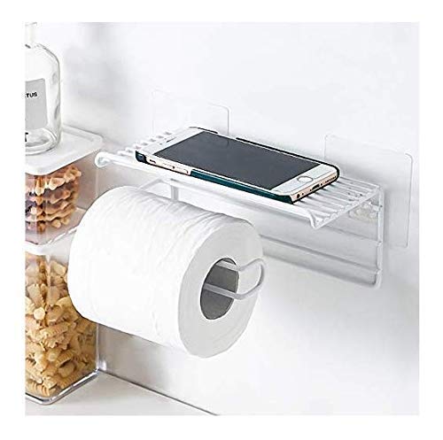 Vihax Toilet Tissue Paper Holder and MultiPurpose Shelf Wall Mount Storage Organizer for Bathroom Holds 1 Rolls Durable Metal Wire Design - Image 5