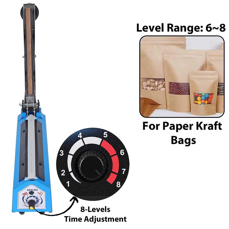 IONIX Sealing Machine12 Inch 300 mm Plastic Packing Machine Plastic Bag Sealing Machine Heat Sealer Machine Plastic Sealing Machine Vacuum sealing machine Blue - Image 3