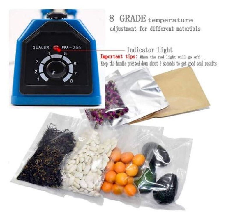 IONIX Sealing Machine12 Inch 300 mm Plastic Packing Machine Plastic Bag Sealing Machine Heat Sealer Machine Plastic Sealing Machine Vacuum sealing machine Blue - Image 5