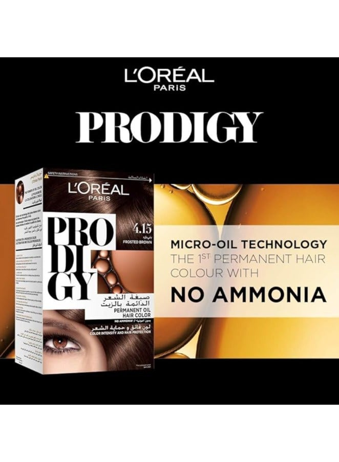 L'OREAL PARIS Loreal Paris Prodigy Permanent  Oil Hair Color 4.15 Frosted Brown 182 ML - Image 2