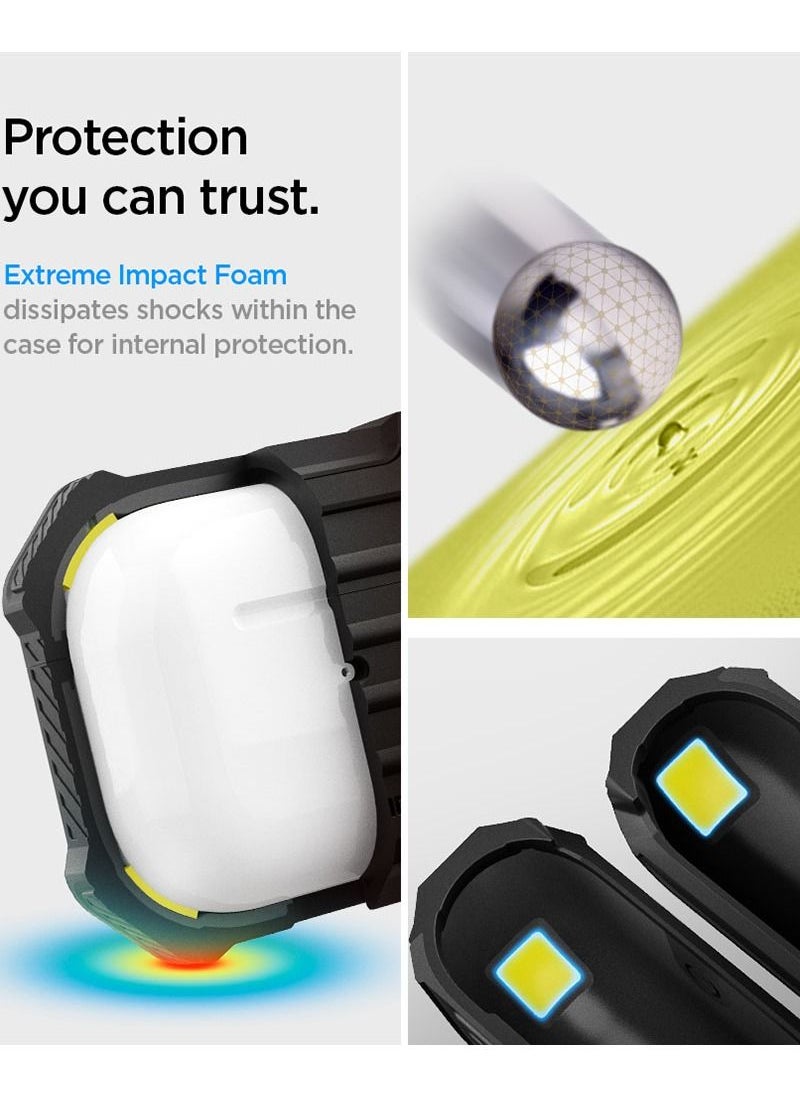 Spigen Tough Armor Case Cover For AirPods 3 3rd Generation 2021 With Keychain Extreme Impact Foam Black  - Image 2