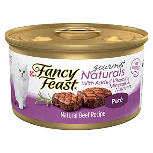 Fancy Feast Purina Fancy Feast Pate Wet Cat Food Gourmet Naturals Beef Recipe With Added Vitamins, Minerals and Nutrients - (Pack of 12) 3 oz. Cans - Image 1