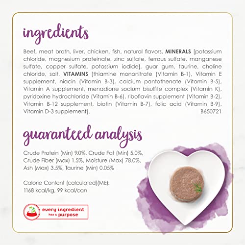 Fancy Feast Purina Fancy Feast Pate Wet Cat Food Gourmet Naturals Beef Recipe With Added Vitamins, Minerals and Nutrients - (Pack of 12) 3 oz. Cans - Image 5