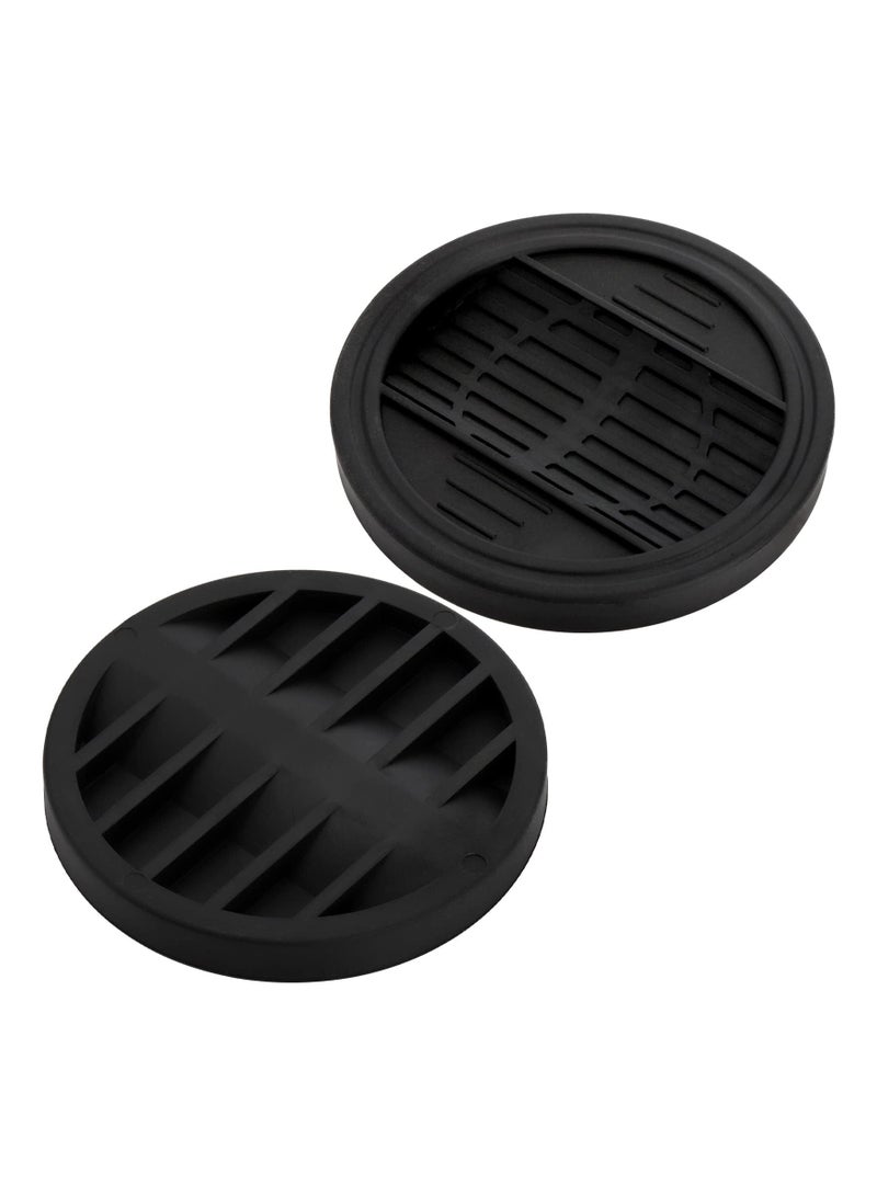 Generic Furniture Non-Slip Caster Pad, Rubber Round Floor Protectors, Furniture Feet Chair Leg Mat Office Chair Wheel Stoppers for Bed Cabinet Sofa Chair Table Piano Wheels (Black), 8 Pcs  - Image 3