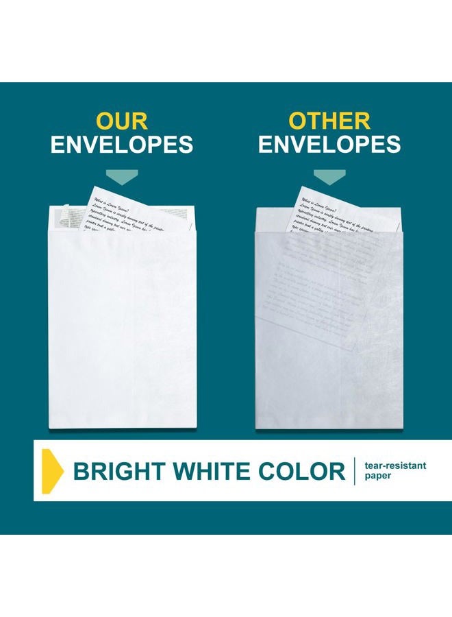 EnDoc 9x12 Tyvek Envelopes – Strong Lightweight Professional Shipping Mailer Tear Resistant DuPont Tyvek Construction & Easy Security Self Seal Closure –Bright White DuPont – Bulk Pack of 15 – 9 x 12 inch - Image 5