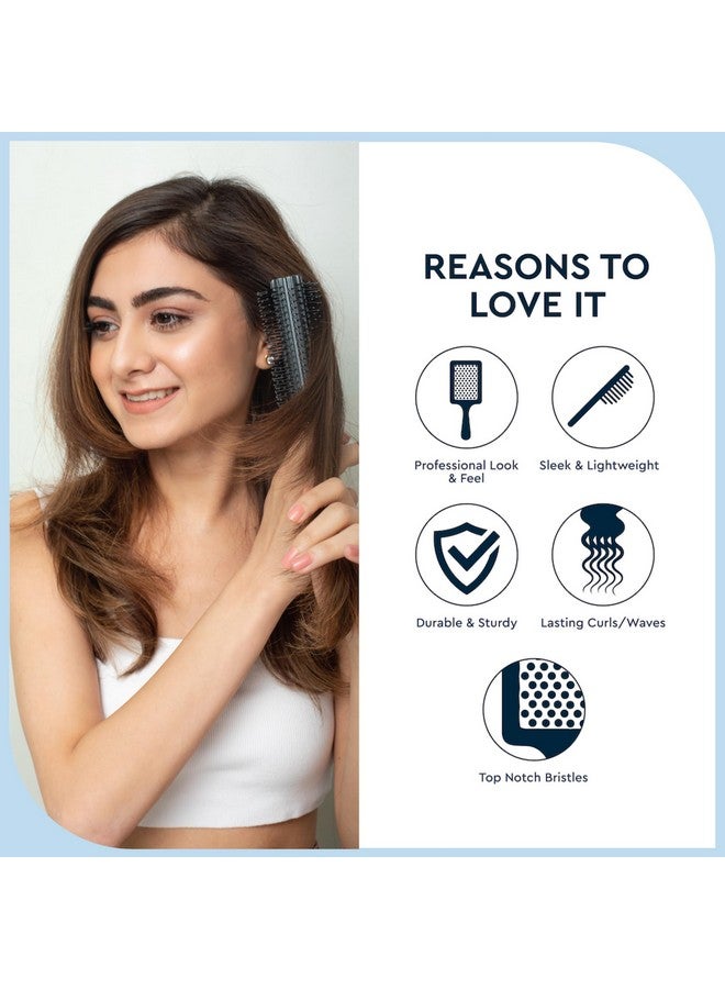 GUBB Elite Range Round Hair Brush For Blow Drying & Hair Styling: Perfect Tool for Efficient Blow Drying, Adding Curls, Waves & Volume | Premium Nylon Bristles to gently Shape & Style your Locks | Lightweight , Long Lasting Curles & Waves - For All Hair Types - For Women, Men, Wet And Dry Hair - Image 5