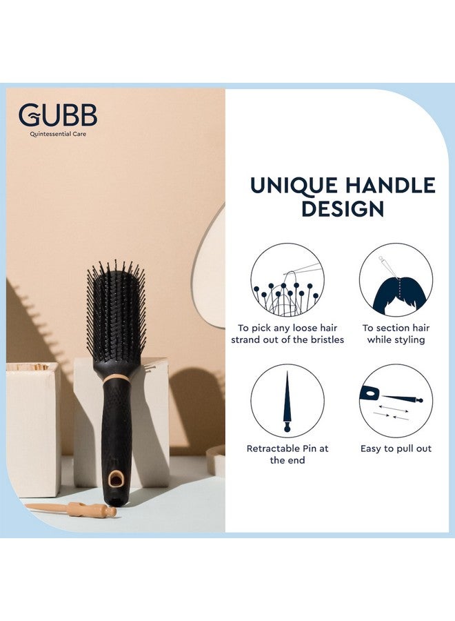 GUBB Elite Range Round Hair Brush For Blow Drying & Hair Styling: Perfect Tool for Efficient Blow Drying, Adding Curls, Waves & Volume | Premium Nylon Bristles to gently Shape & Style your Locks | Lightweight , Long Lasting Curles & Waves - For All Hair Types - For Women, Men, Wet And Dry Hair - Image 4