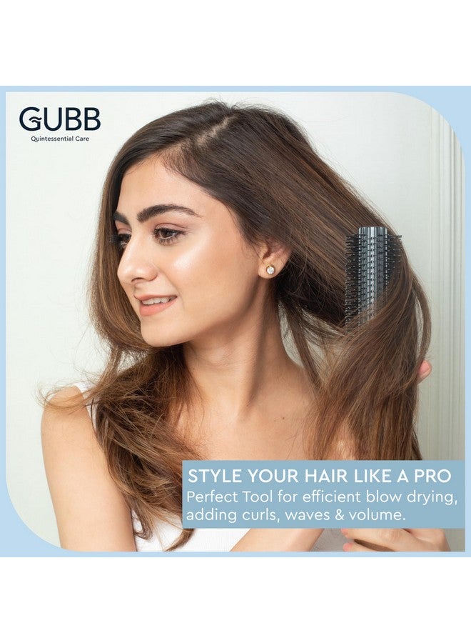 GUBB Elite Range Round Hair Brush For Blow Drying & Hair Styling: Perfect Tool for Efficient Blow Drying, Adding Curls, Waves & Volume | Premium Nylon Bristles to gently Shape & Style your Locks | Lightweight , Long Lasting Curles & Waves - For All Hair Types - For Women, Men, Wet And Dry Hair - Image 2