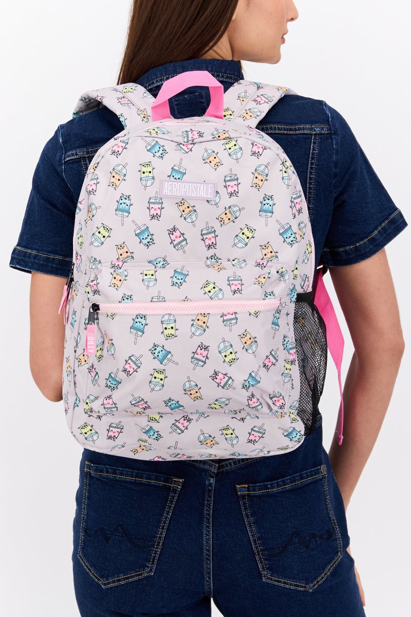 Aeropostale Women Brand Logo Backpack 41 H x 29 L x 12 W cm, Pink Combo - Image 3