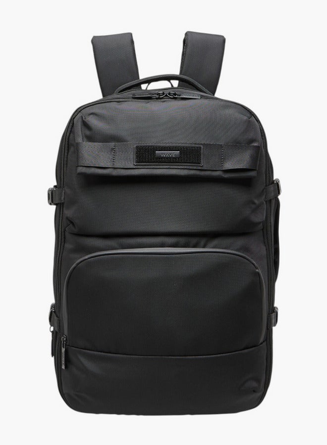 Wave Solid Backpack with Adjustable Straps and Zip Closure - Image 1