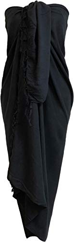 GENESIS Sarong Wrap From Bali Your Choice of Design Beach Cover Up (Black), OneSize. - Image 5