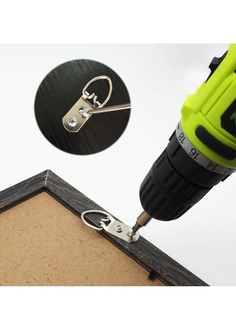 SOLARAE Premium Heavy-Duty Picture Hanging Hooks with Screws - Set of 100 D-Ring Hooks for Artwork, Clocks, Paintings, and Mirrors - Image 2