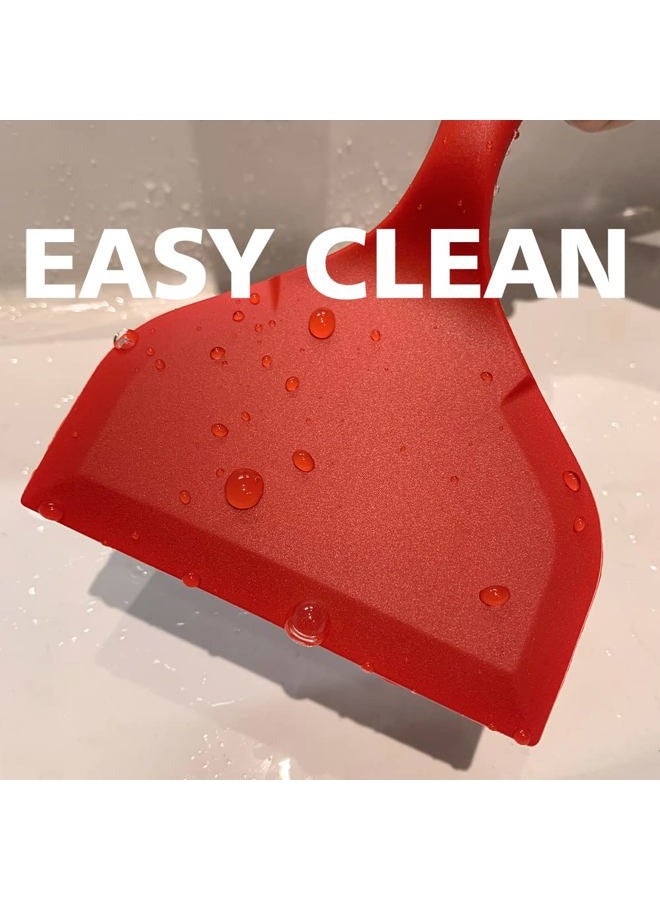LISOS Silicone Tamagoyaki Spatula Japanese Omelette Spatula Wide Silicone Pancake Spatula Nonstick Heat-Resistant Pancake Shovel for Egg, Fish, Burgers, Steak and Pizza，Red - Image 3