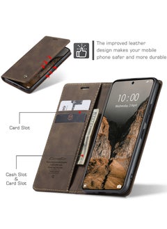 CaseMe For Xiaomi Poco X6 Pro Cover, Magnetic Adsorption Full Body Shockproof Protective Flip Cover, PU Leather Hidden Stand Wallet Case  - Image 2