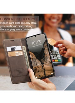 CaseMe For Xiaomi Poco X6 Pro Cover, Magnetic Adsorption Full Body Shockproof Protective Flip Cover, PU Leather Hidden Stand Wallet Case  - Image 4