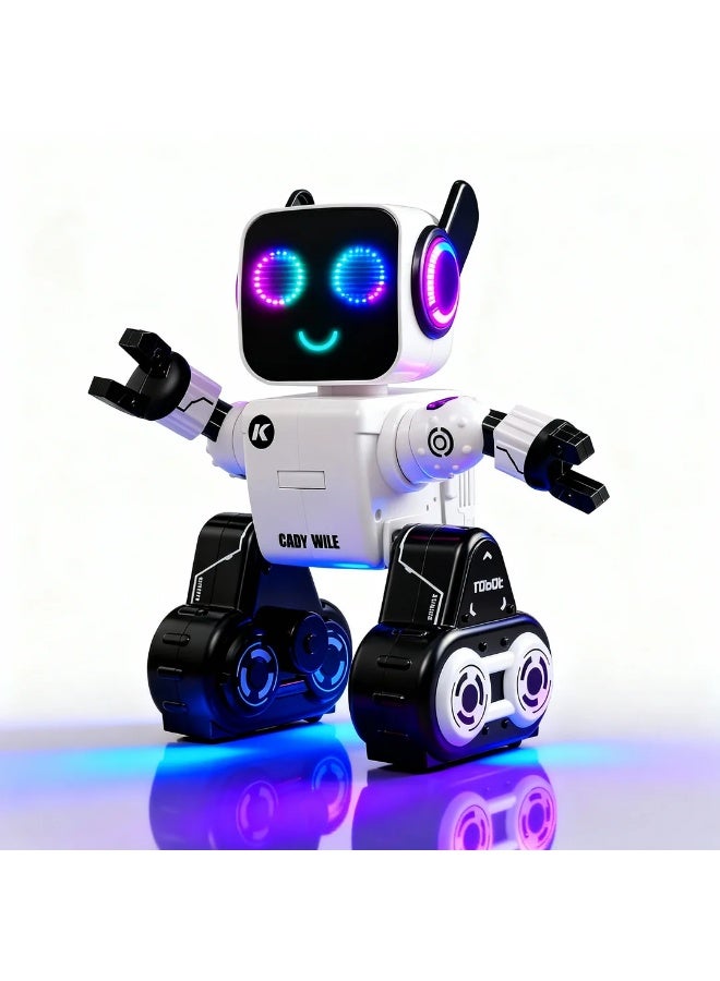 robotgcc Interactive Voice Smart Robot for Kids – Cady Wile Programmable Talking Robot Toy with Voice/Touch/Remote Modes, Singing & Dancing, 3 Magic Voice Changer, RGB Eyes & Colorful Ear Lights - Image 3