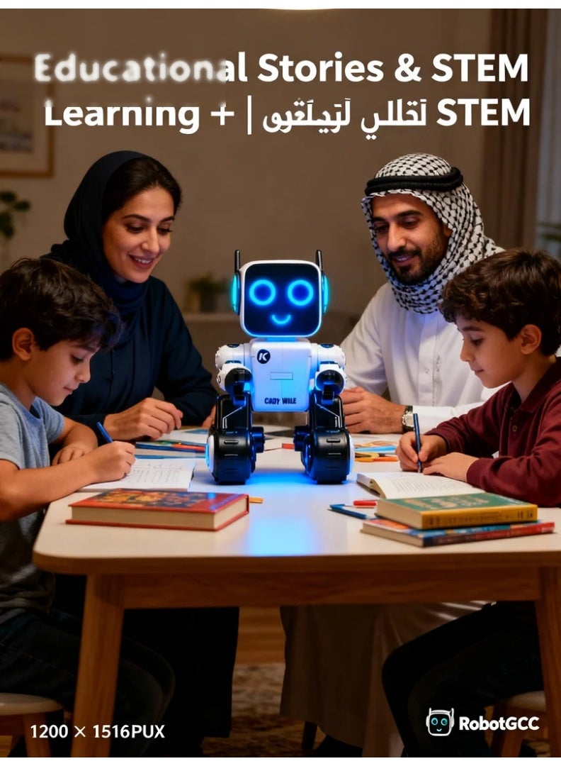 robotgcc Interactive Voice Smart Robot for Kids – Cady Wile Programmable Talking Robot Toy with Voice/Touch/Remote Modes, Singing & Dancing, 3 Magic Voice Changer, RGB Eyes & Colorful Ear Lights - Image 2