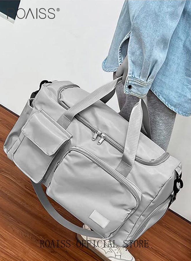 roaiss Large Capacity Duffle Bag with Shoe Compartment, Multifunctional Overnight Bag with Zip Closure, Waterproof Multi-pocket Travel Bag, Dry and Wet Separation Gym Bag, Ideal for Travel, Swimming, Gym and Outdoor Activities - Image 1