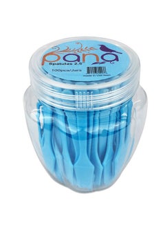 Pana Brand Cosmetic Make Up Disposable Plastic 2.5Inch Spatulas Skin Care Facial Cream Mask Spatula (100 Pieces In A Container) (Blue)  - Image 5