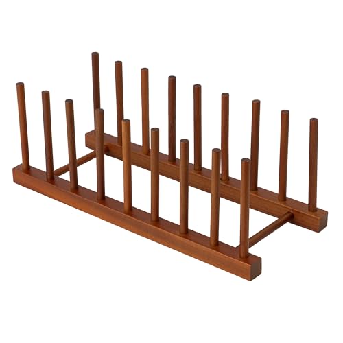HBlife Teak Dish Plate Bowl Cup Book Pot Lid Cutting Board Drying Rack Stand Drainer Storage Holder Organizer Kitchen CabinetKeep Dry - Image 1